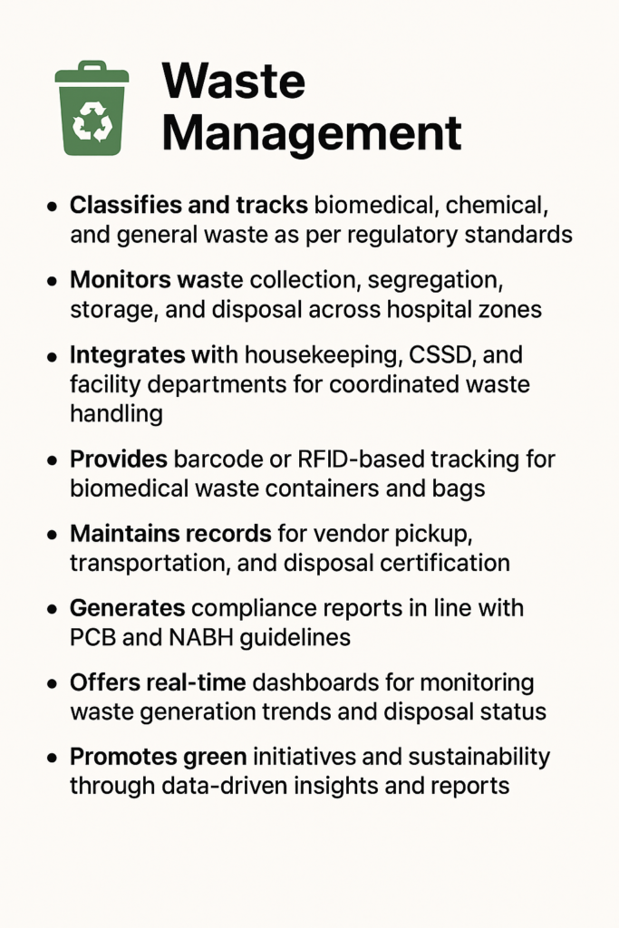 Intelligent Waste Management Software by HealthSoft360 for hospitals and healthcare professionals.